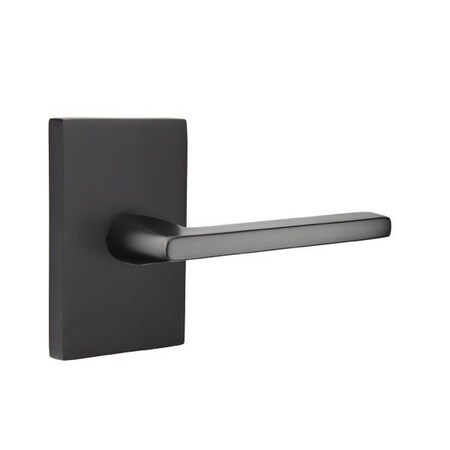 Emtek Helios Lever Right Hand 2-3/8 in Backset Privacy w/Modern Rectangular Rose for 1-1/4 in to 2 in Door 5212HLOUS19RH